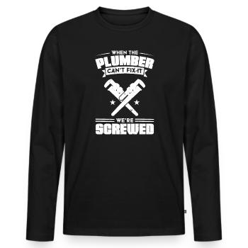 Plumber plumber gift - Men's Premium Organic Long Sleeve Shirt - black - Front - Nico (187cm)