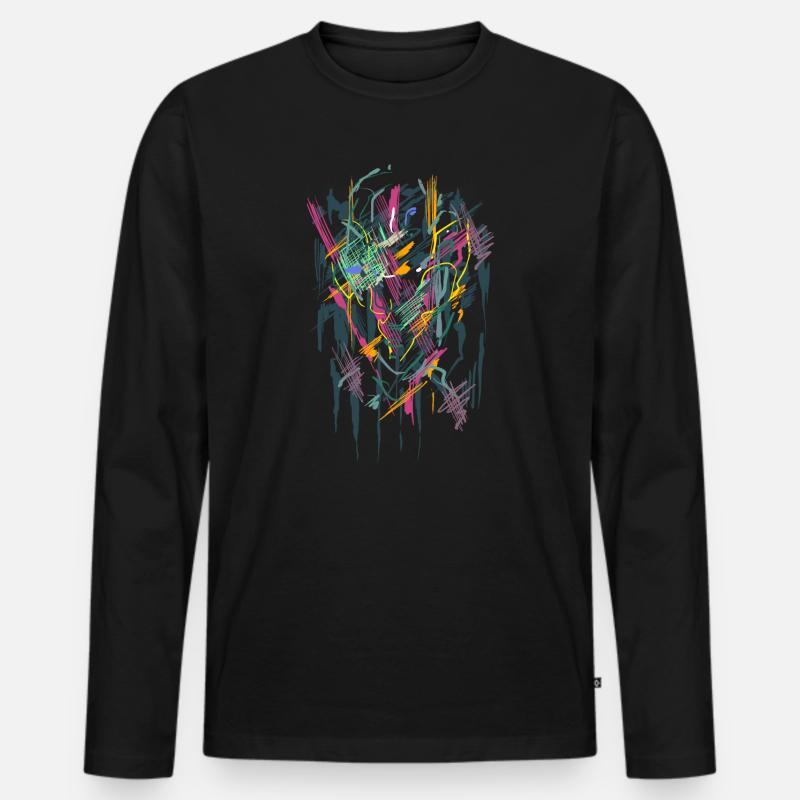 Kunst - Männer Premium Bio Langarmshirt - Schwarz