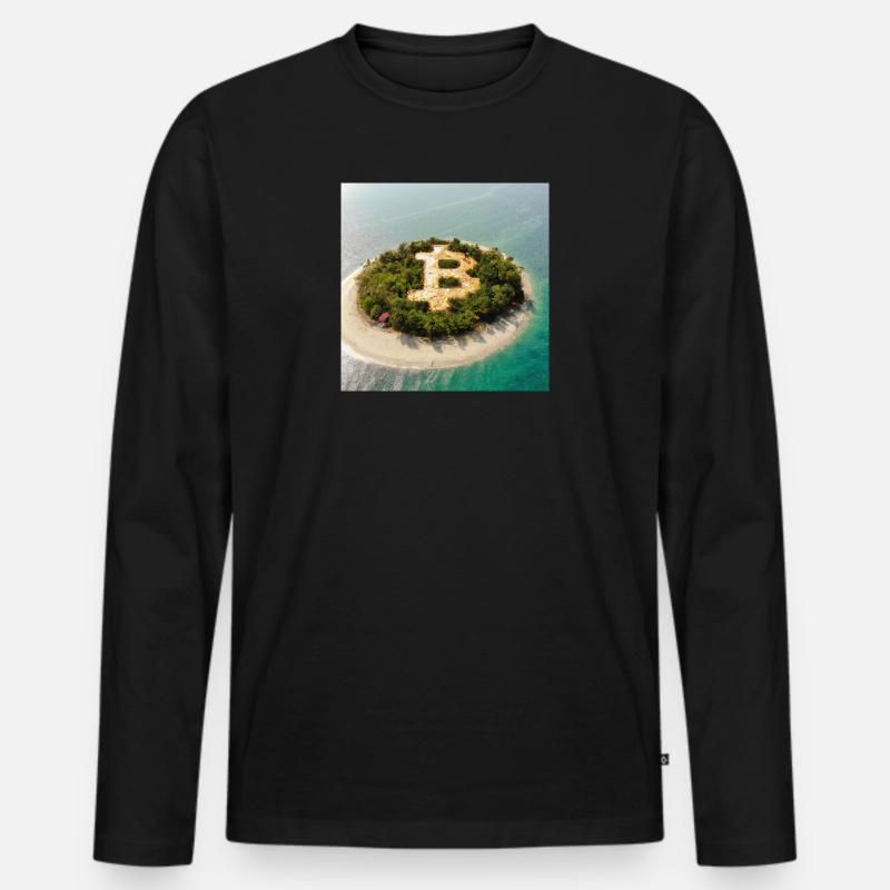Bitcoin Symbol - Männer Premium Bio Langarmshirt - Schwarz