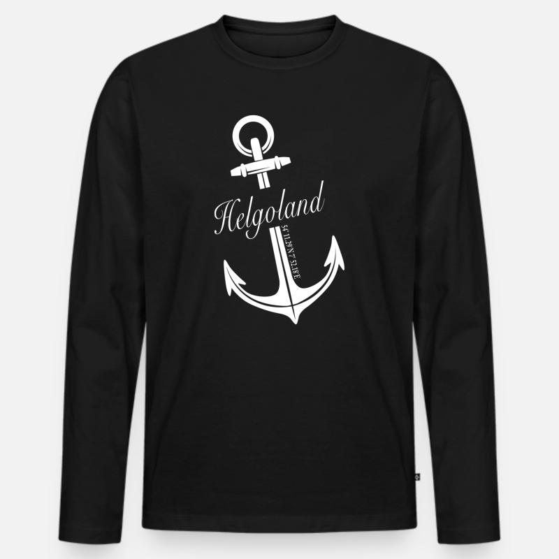Helgoland - Männer Premium Bio Langarmshirt - Schwarz