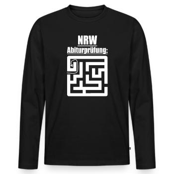 Abitur Abschluss Prüfung Sprüche lustig NRW Abi - Männer Premium Bio Langarmshirt - Schwarz - Vorne - Nico (187cm)