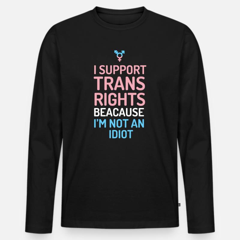 Ich unterstütze Trans-Rechte - Männer Premium Bio Langarmshirt - Schwarz