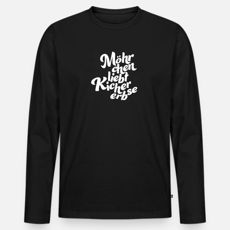 Logo without background white - Männer Premium Bio Langarmshirt - Schwarz