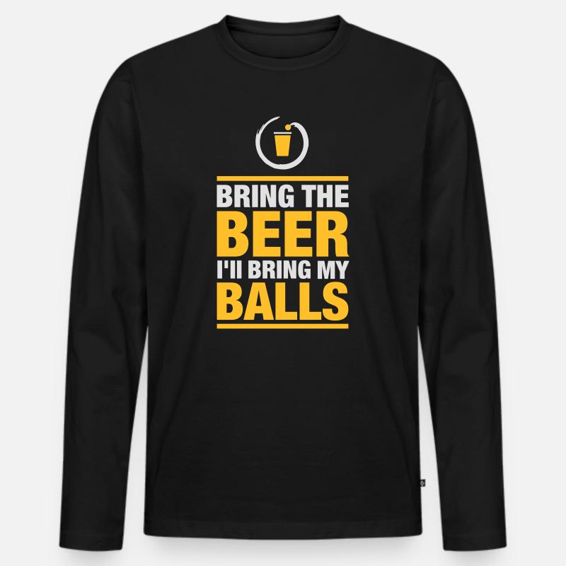 Bier Pong Bier bringen - Männer Premium Bio Langarmshirt - Schwarz