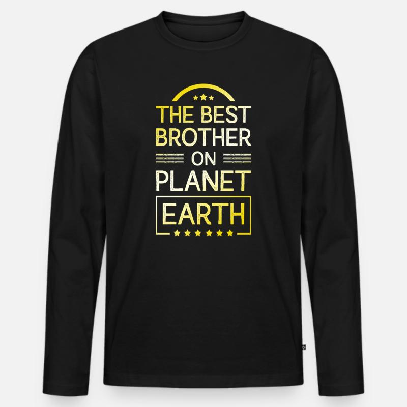 Bester Bruder Zitat - Männer Premium Bio Langarmshirt - Schwarz
