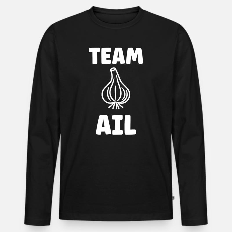 Team AI Knoblauch-Emblem - Männer Premium Bio Langarmshirt - Schwarz