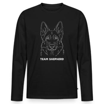 Berger allemand équipe Shepherd Line Art - T-shirt manches longues Premium bio Homme - noir - Devant - Nico (187cm)
