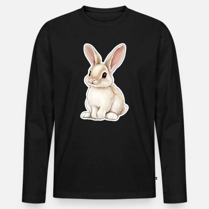 Hase - Männer Premium Bio Langarmshirt - Schwarz
