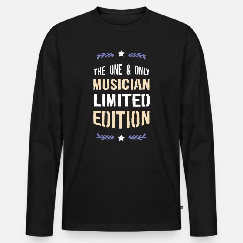 Der Eine Musiker Limited Edition - Männer Premium Bio Langarmshirt - Schwarz
