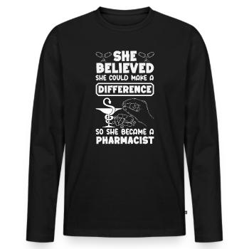 Apotheker Pharmazeutisch-technischer - Männer Premium Bio Langarmshirt - Schwarz - Vorne - Nico (187cm)