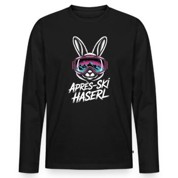 Après-ski bunny hut fun Skier ski bunny - Men's Premium Organic Long Sleeve Shirt - black - Front - Nico (187cm)