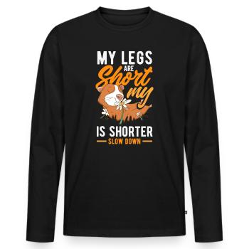 Wait for me, I've got little legs - Men's Premium Organic Long Sleeve Shirt - black - Front - Nico (187cm)