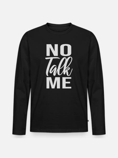 Pas de discours introverti antisocial drôle - T-shirt manches longues Premium bio Homme - noir