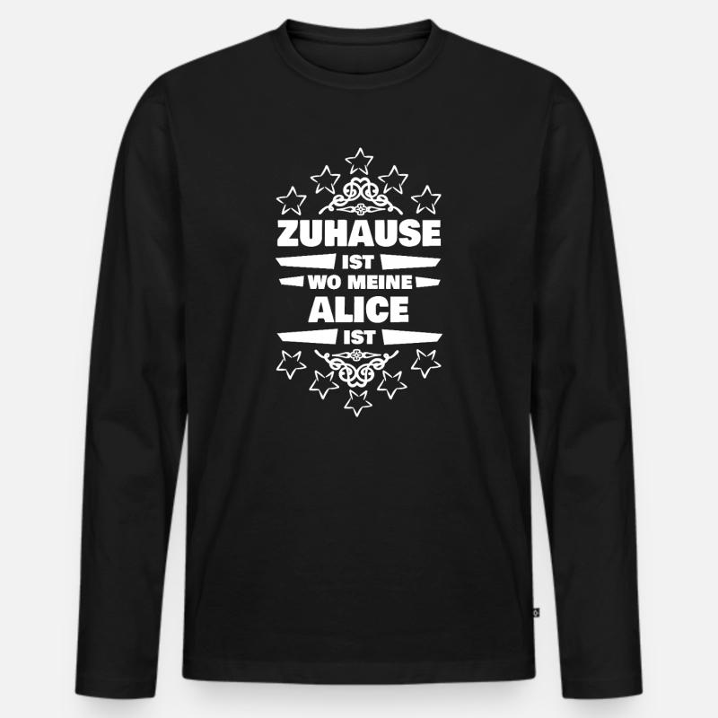 Ehefrau Alice - Männer Premium Bio Langarmshirt - Schwarz