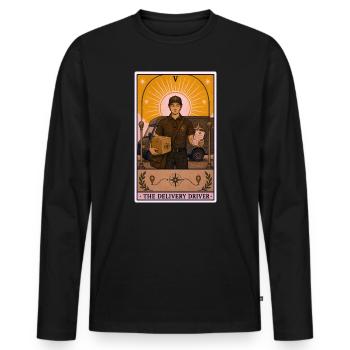 Parcel Driver | Delivery Courier Tarot - Men's Premium Organic Long Sleeve Shirt - black - Front - Nico (187cm)