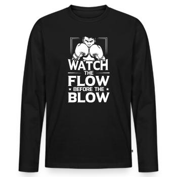 Regardez les gants de boxe The Flow - T-shirt manches longues Premium bio Homme - noir - Devant - Nico (187cm)