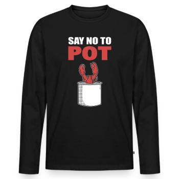 Say No To Pot Hummer - Männer Premium Bio Langarmshirt - Schwarz - Vorne - Nico (187cm)