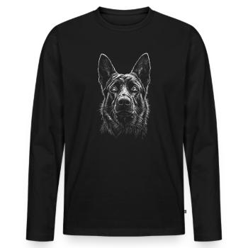 German Shepherd Portrait Dog Dog - Men's Premium Organic Long Sleeve Shirt - black - Front - Nico (187cm)