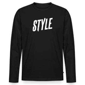 Style - Men's Premium Organic Long Sleeve Shirt - black - Front - Nico (187cm)