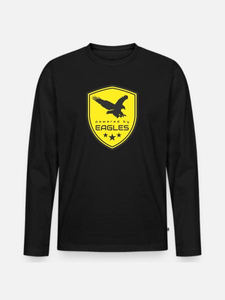 POWERED BY EAGLES - Men's Premium Organic Long Sleeve Shirt - black