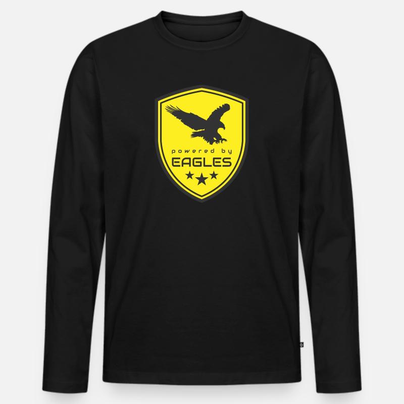 ANGETRIEBEN VON ADLERN - Männer Premium Bio Langarmshirt - Schwarz