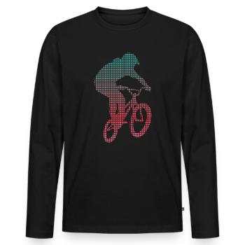 BMX Stunts Bike verpixelt Kinder Fahrrad BMX - Männer Premium Bio Langarmshirt - Schwarz - Vorne - Nico (187cm)