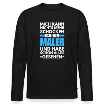 Peintre non choquable - T-shirt manches longues Premium bio Homme - noir - Devant - Nico (187cm)