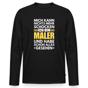 Peintre non choquable - T-shirt manches longues Premium bio Homme - noir - Devant - Nico (187cm)