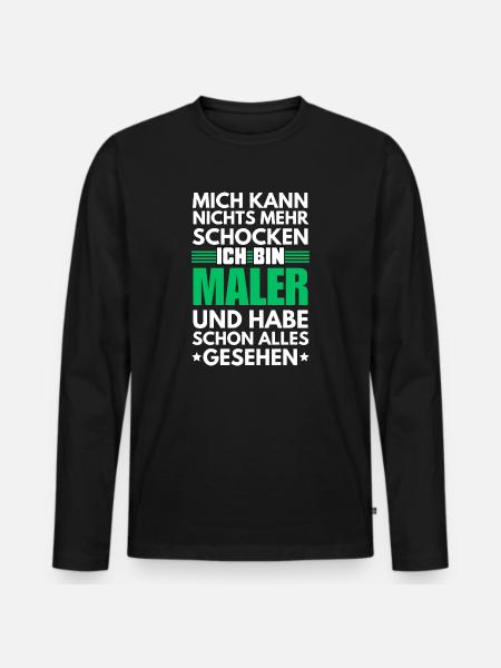 Peintre non choquable - T-shirt manches longues Premium bio Homme - noir