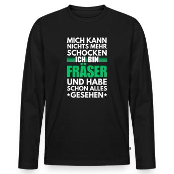 Nicht schockbarer Fräser - Männer Premium Bio Langarmshirt - Schwarz - Vorne - Nico (187cm)