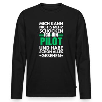 Nicht schockbarer Pilot - Männer Premium Bio Langarmshirt - Schwarz - Vorne - Nico (187cm)