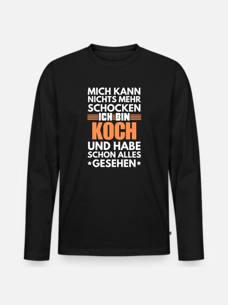 Cuisson non choquable - T-shirt manches longues Premium bio Homme - noir