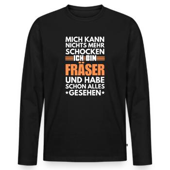 Nicht schockbarer Fräser - Männer Premium Bio Langarmshirt - Schwarz - Vorne - Nico (187cm)