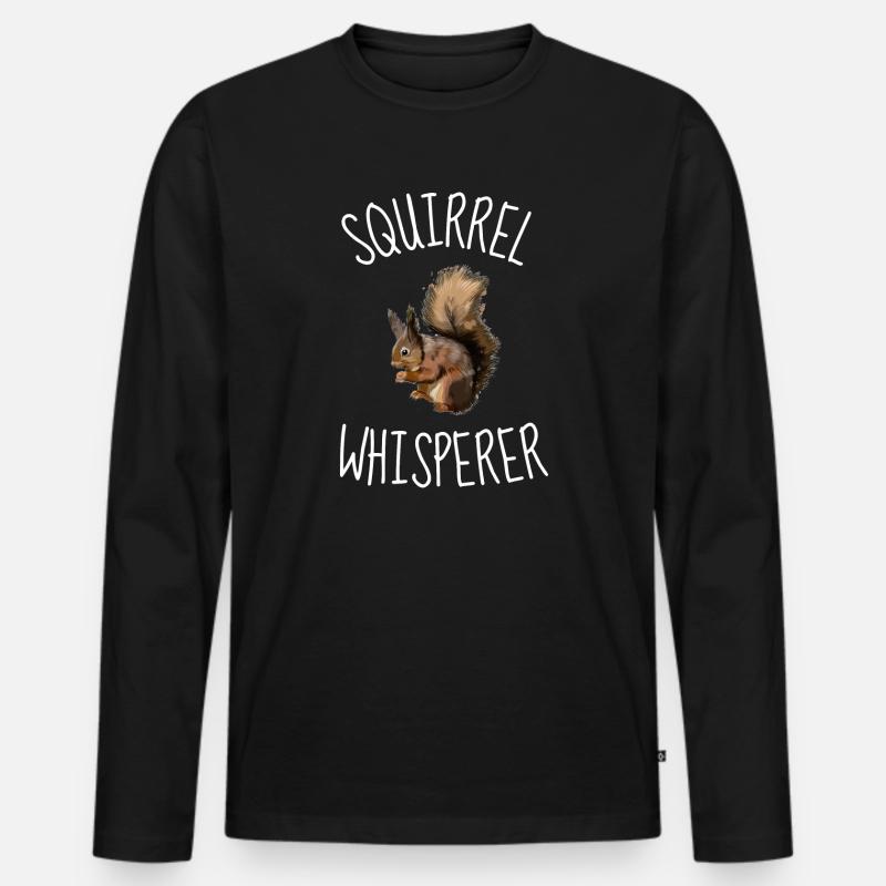 Waldbewohner Tierfreund Nagetier Eichhörnchen - Männer Premium Bio Langarmshirt - Schwarz