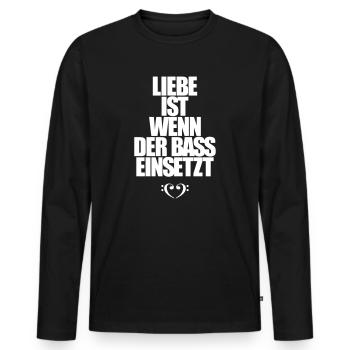 Liebe ist wenn der Bass einsetzt Shuffle tanzen - Männer Premium Bio Langarmshirt - Schwarz - Vorne - Nico (187cm)