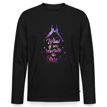 Rewrite the Stars shirt showman party circus shirt - Männer Premium Bio Langarmshirt - Schwarz - Vorne - Nico (187cm)