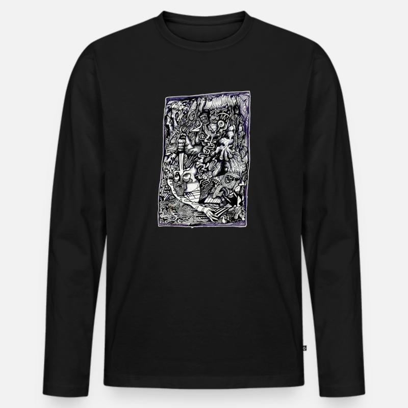 Alpha-Krieger - Männer Premium Bio Langarmshirt - Schwarz