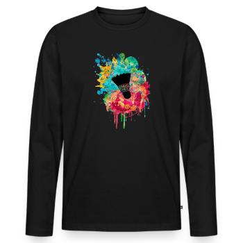 Badminton PopArt - T-shirt manches longues Premium bio Homme - noir - Devant - Nico (187cm)