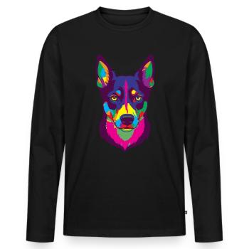 Kelpie-Hund-Geschenk - Männer Premium Bio Langarmshirt - Schwarz - Vorne - Nico (187cm)