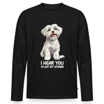 Maltese - Men's Premium Organic Long Sleeve Shirt - black - Front - Nico (187cm)