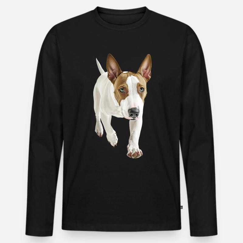 Bullterrier - Männer Premium Bio Langarmshirt - Schwarz