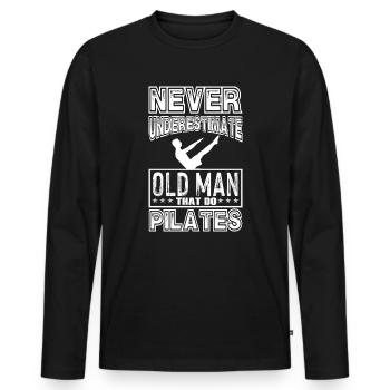 Meditation, Zen Yoga und Pilates - Männer Premium Bio Langarmshirt - Schwarz - Vorne - Nico (187cm)