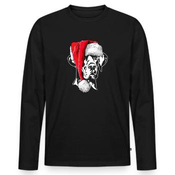 Père Noël Grand Dague Chiens de Noël Wilsigns - T-shirt manches longues Premium bio Homme - noir - Devant - Nico (187cm)