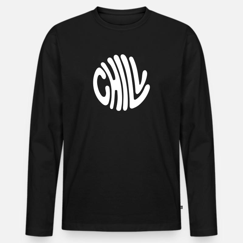 Chill - Männer Premium Bio Langarmshirt - Schwarz