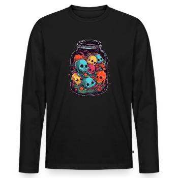 Geist im Glas Geister Horror Totenkopf Seelen - Männer Premium Bio Langarmshirt - Schwarz - Vorne - Nico (187cm)