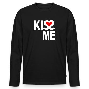 Embrasse-moi - Embrasse-moi - T-shirt manches longues Premium bio Homme - noir - Devant - Nico (187cm)