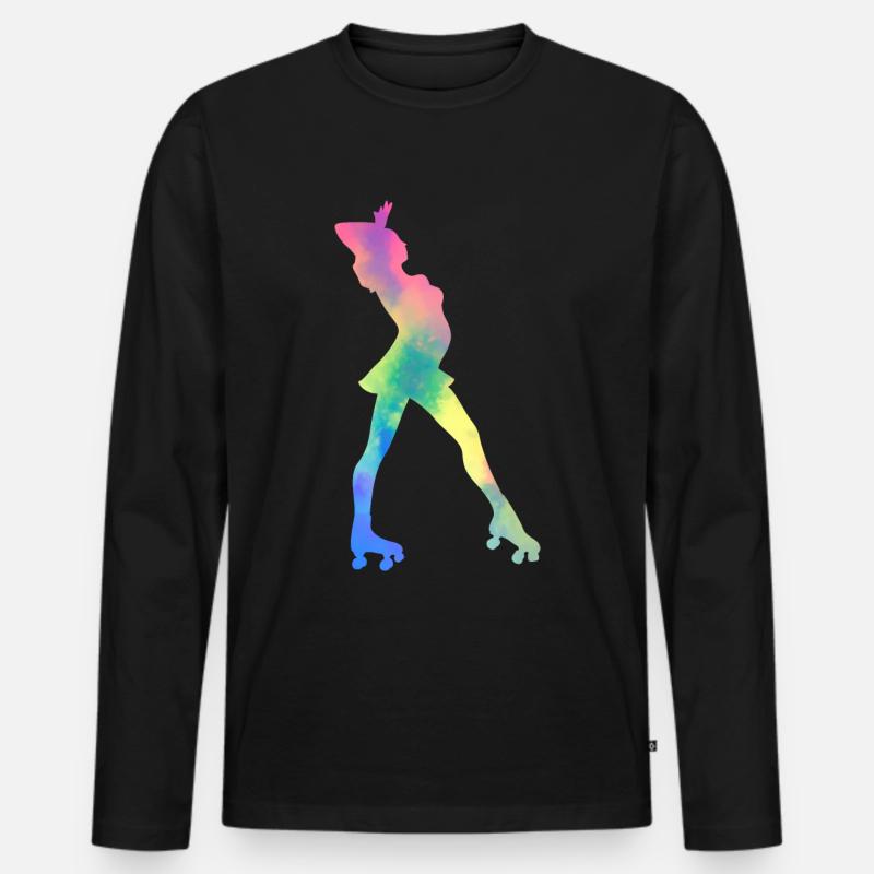 Mädchen Rollerblading Inline Skating Rollerblading - Männer Premium Bio Langarmshirt - Schwarz