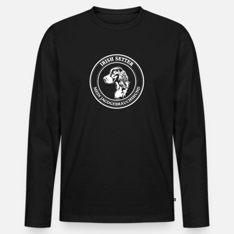 Irish Setter Jagdgebrauchshund Jagdhund Wilsigns - Männer Premium Bio Langarmshirt - Schwarz
