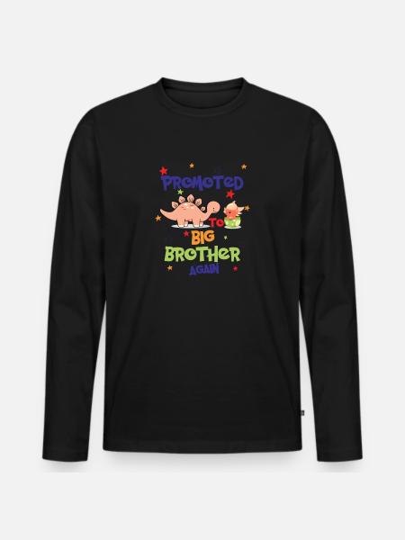 Promoted To Big Brother Again - Men's Premium Organic Long Sleeve Shirt - black