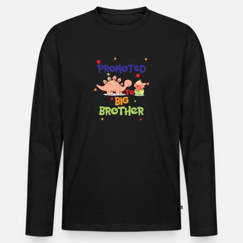 Zum großen Bruder befördert - Männer Premium Bio Langarmshirt - Schwarz